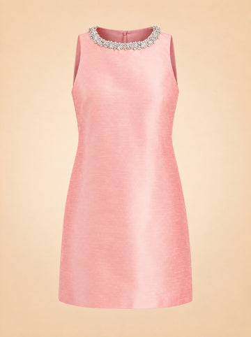 Manhattan Embellished Shift Mini Dress ghost_front
