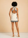 Alémais Marine Mini Dress (cream whale/nautical) — on model, back