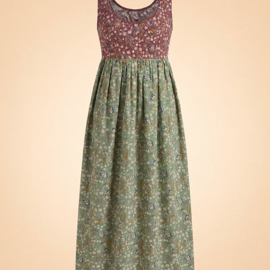 Maroon & green dress ghost_front