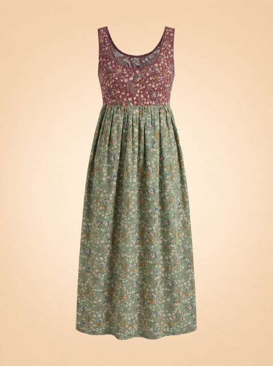Maroon & green dress ghost_front
