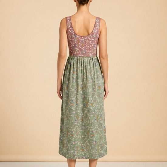 Maroon & green dress model_back