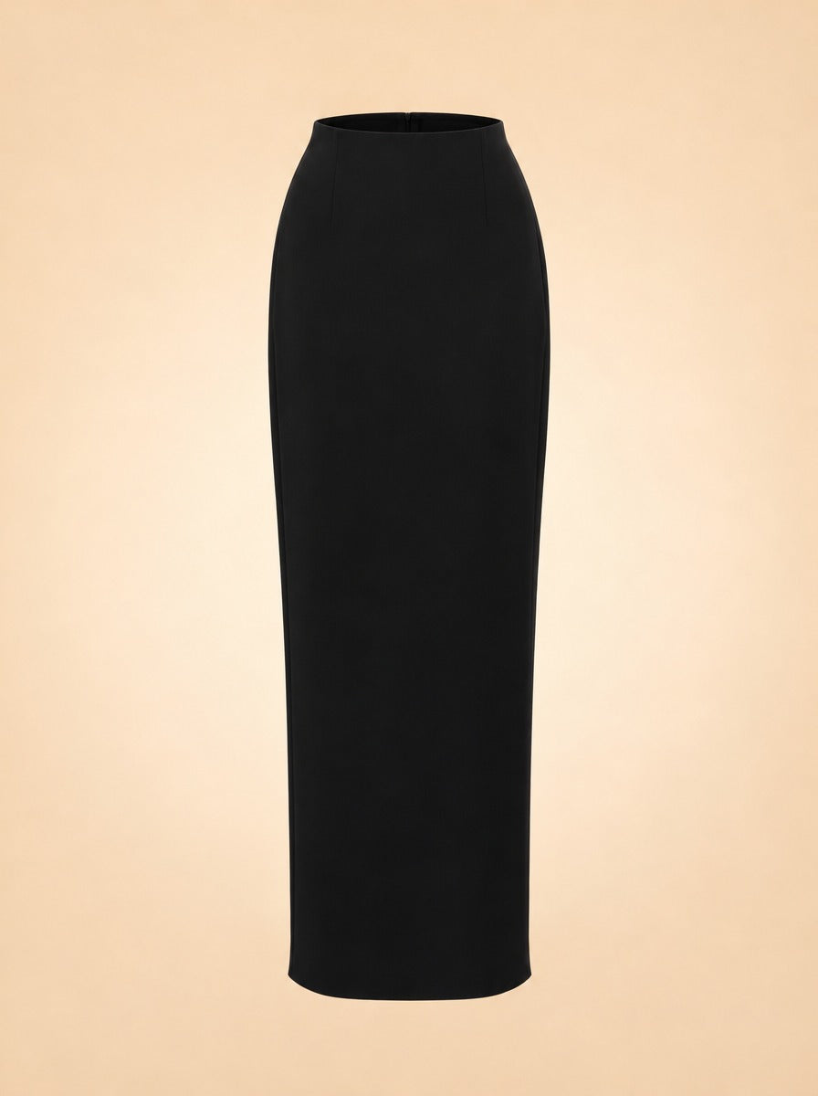 Maxi Column Skirt with Slit ghost_front