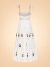 Tara Pansy Embroidered Tie-Shoulder Maxi Dress — ghost back