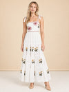 Tara Pansy Embroidered Tie-Shoulder Maxi Dress — model front 3