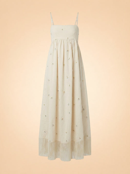 Meadow Beaded Fringe Midi Dress ghost_front