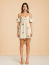 Meadow Beaded Puff Sleeve Mini Dress SZ XS NWT model_front