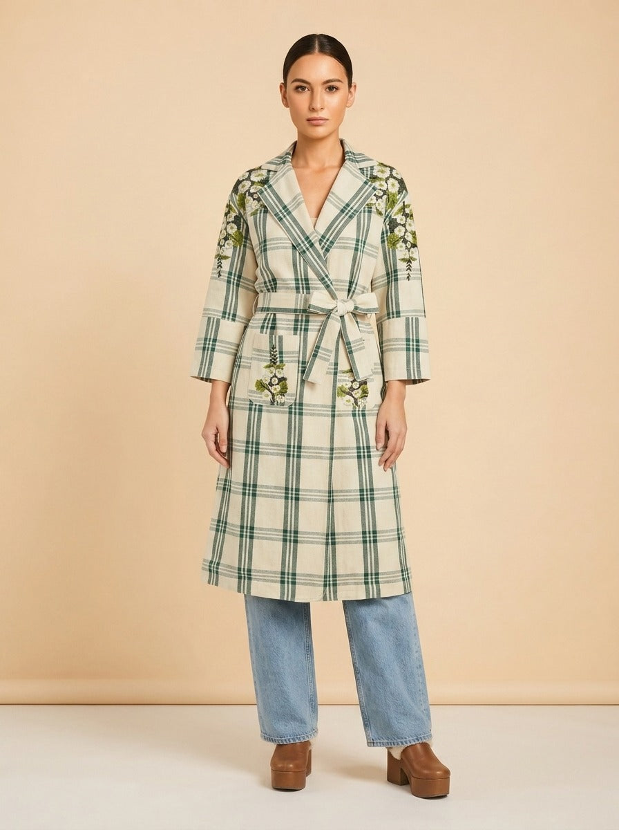 Melly Plaid Jacket model_front