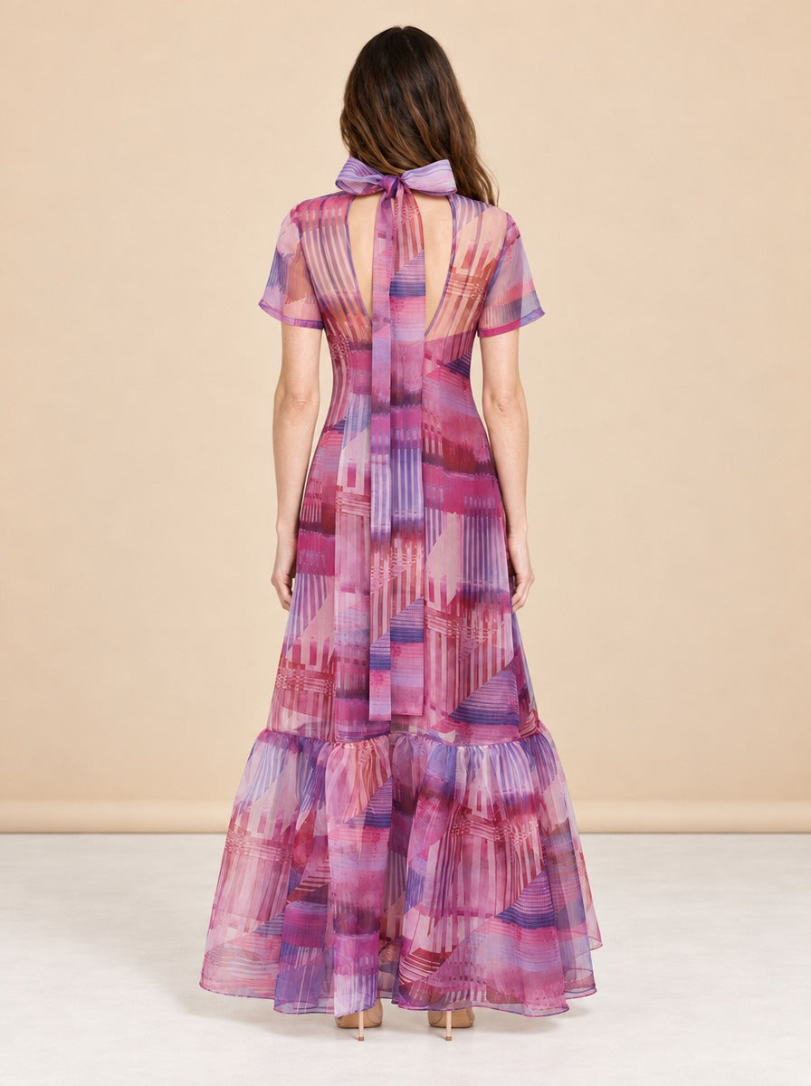 Melody Sheer Organza Maxi Dress — model back