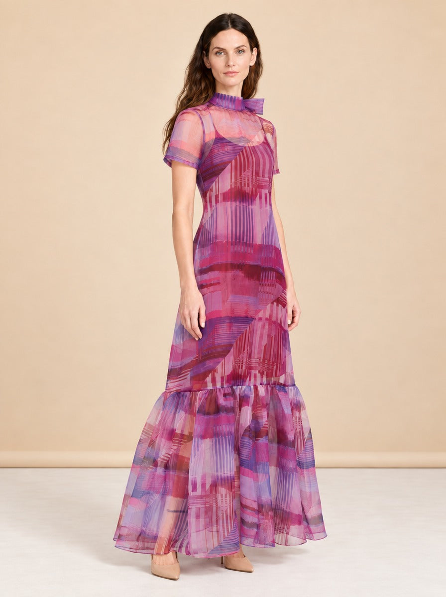 Melody Sheer Organza Maxi Dress — model front 2