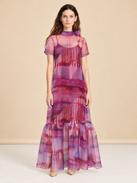 Melody Sheer Organza Maxi Dress — model front