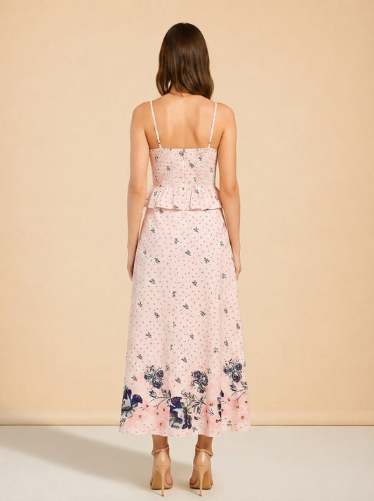 MENA ANKLE DRESS | LIORA PRINT by Cleo Bella — back