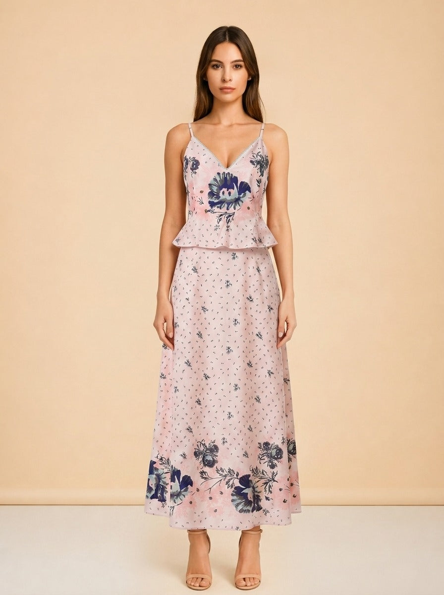 MENA ANKLE DRESS | LIORA PRINT by Cleo Bella — front
