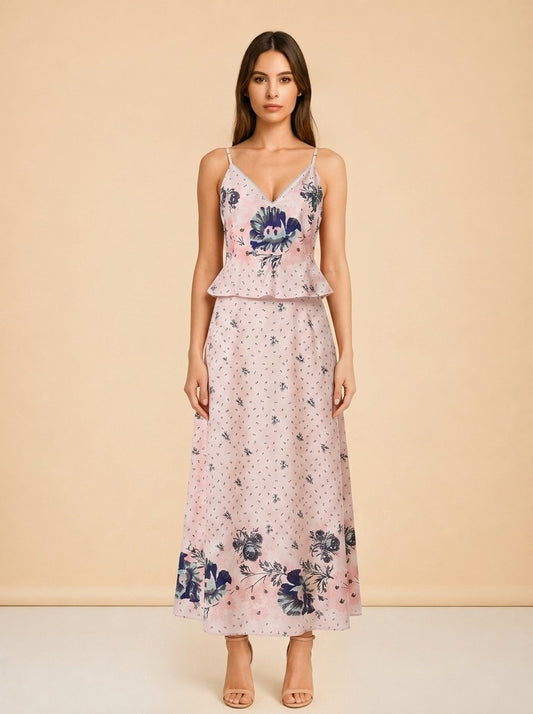 MENA ANKLE DRESS | LIORA PRINT by Cleo Bella — front