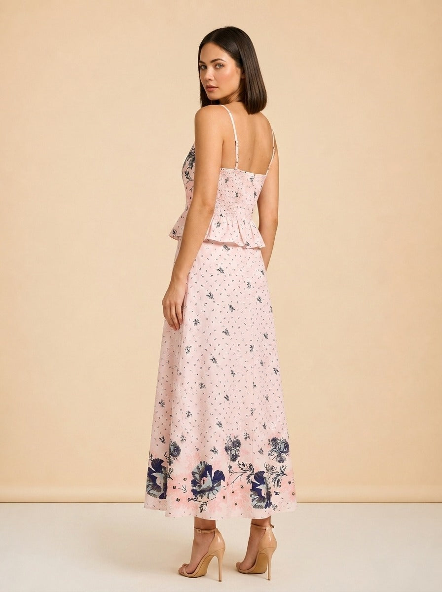 MENA ANKLE DRESS | LIORA PRINT by Cleo Bella — over the shoulder