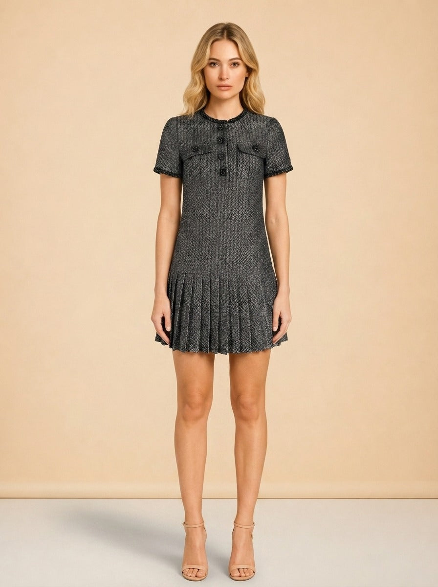 Metallic Bouclé Mini Dress model_front