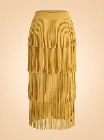 Za Za Knit Fringe Skirt