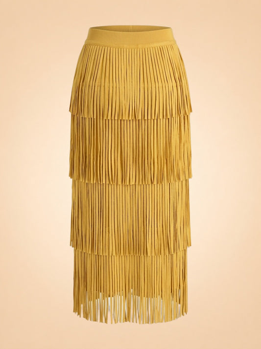 Za Za Knit Fringe Skirt