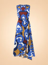 Miles Printed Satin Wrap Midi Dress — ghost front