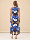 Miles Printed Satin Wrap Midi Dress — model back