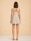 STAUD Mini Sutton Dress — Natural — on model, back