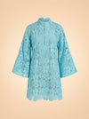Mod Floral Lace Mini Caftan ghost_front