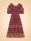 Naysa Tiered Printed Fil Coupé Silk and Lurex-Blend Midi Dress