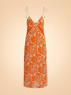 Alexis Orange & White Floral Slip Dress — front