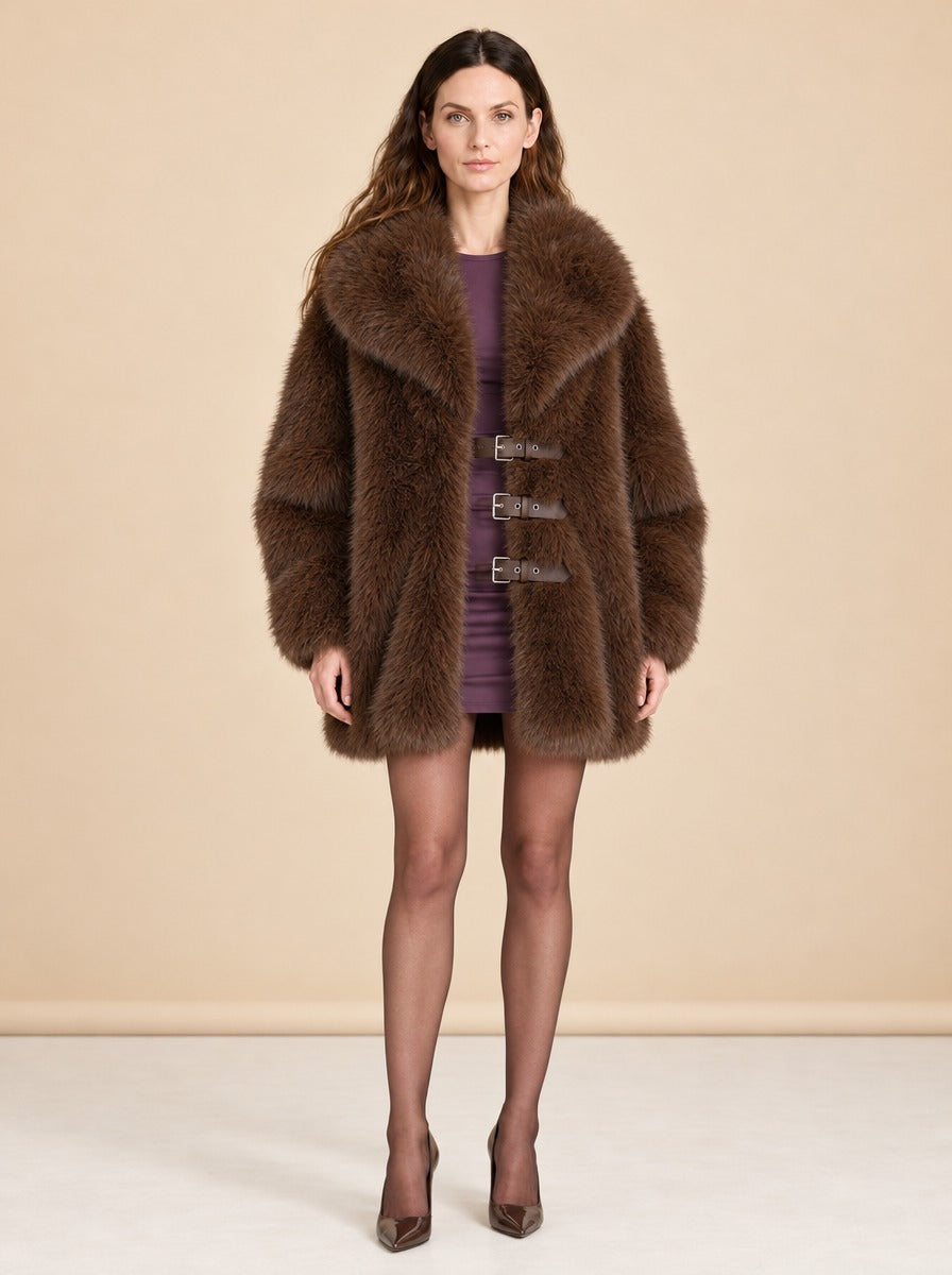 Oslo Faux Fur Jacket model_front