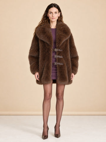 Oslo Faux Fur Jacket model_front