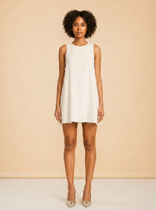 OTM EXCLUSIVE: MATTIE DRESS IN PEARLY WHITE model_front