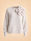 Oversized Sweater With Vita Brooch ghost_front
