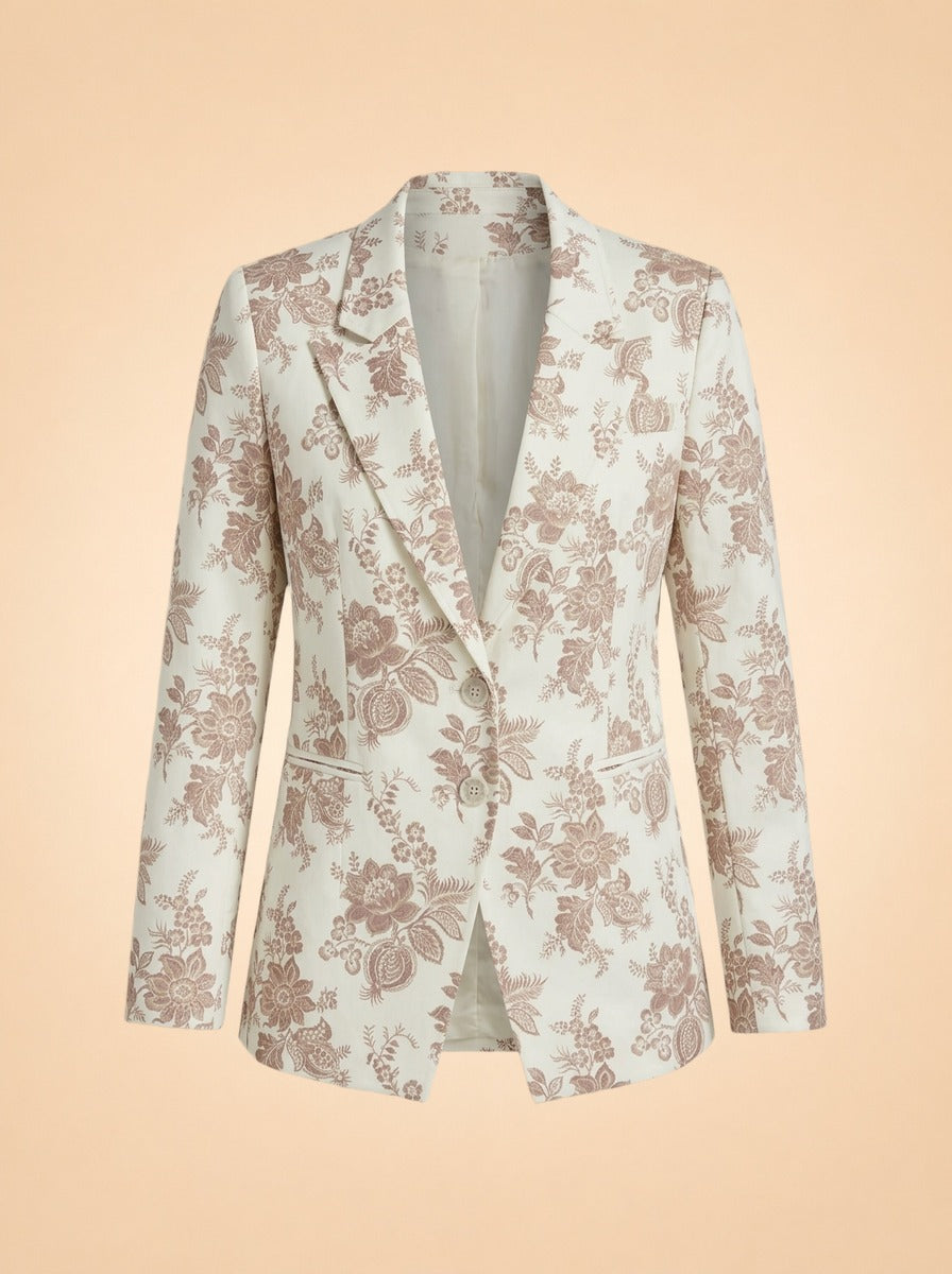 Paige Chelsee Floral Blazer ghost_front
