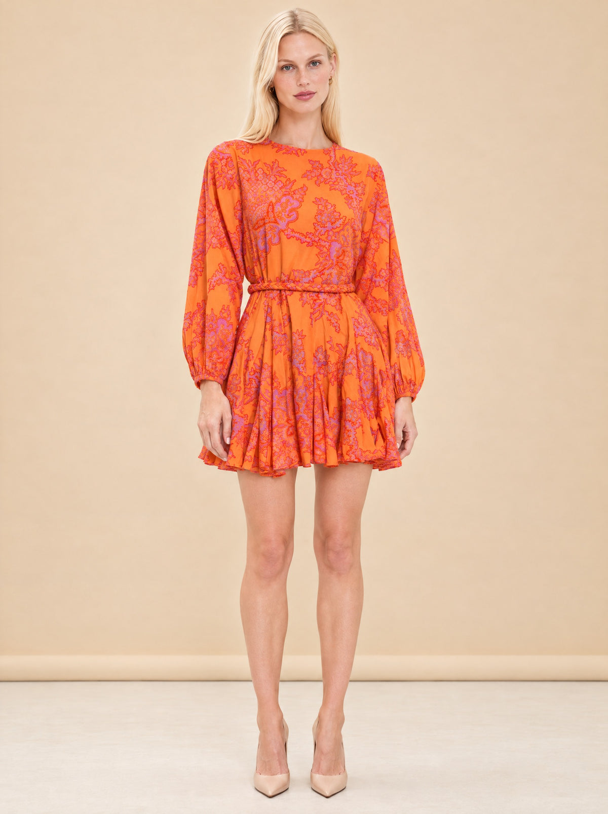 Paisley Print Mini Dress model_front_2