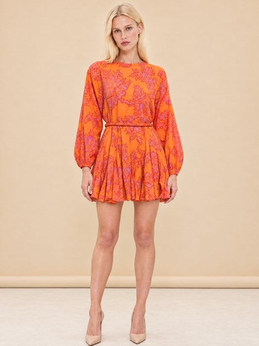 Paisley Print Mini Dress model_front
