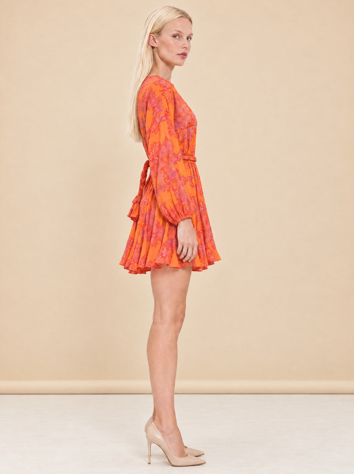 Paisley Print Mini Dress model_side