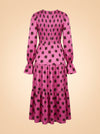 Petra Pink Retro Floral Shirred Dress ghost_back