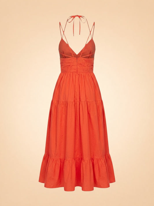 Phoebe Cotton Poplin Midi ghost_back