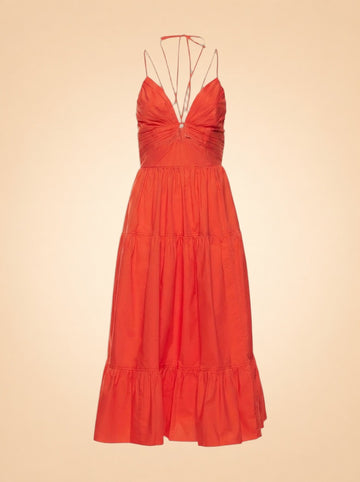 Phoebe Cotton Poplin Midi ghost_front