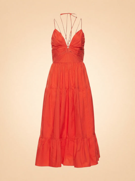 Phoebe Cotton Poplin Midi ghost_front