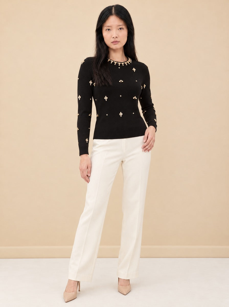 Phoebe Embellished Sweater model_front