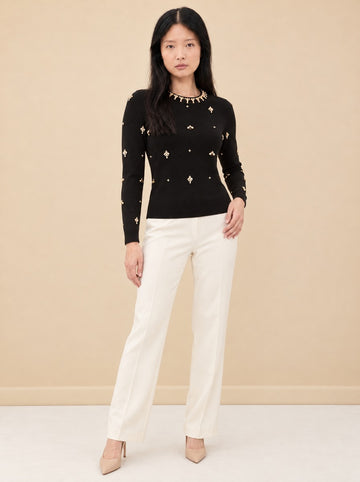 Phoebe Embellished Sweater model_front