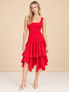Red Loeffler Randall Ruffle Dress model_front_2