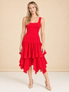 Red Loeffler Randall Ruffle Dress model_front_3