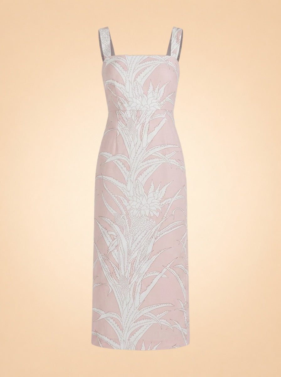 Pink Pineapple Long Slip Dress — Coco Shop
