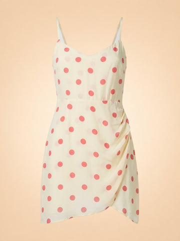 Pink Polka Dot Dress - front (flat)