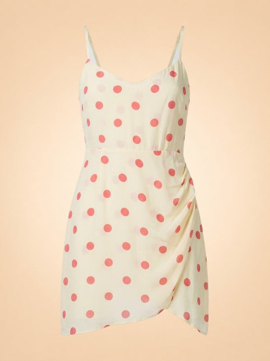 Pink Polka Dot Dress - front (flat)