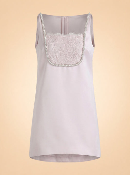 Pink Satin Mini Dress ghost_front