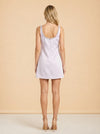 Pink Satin Mini Dress model_back