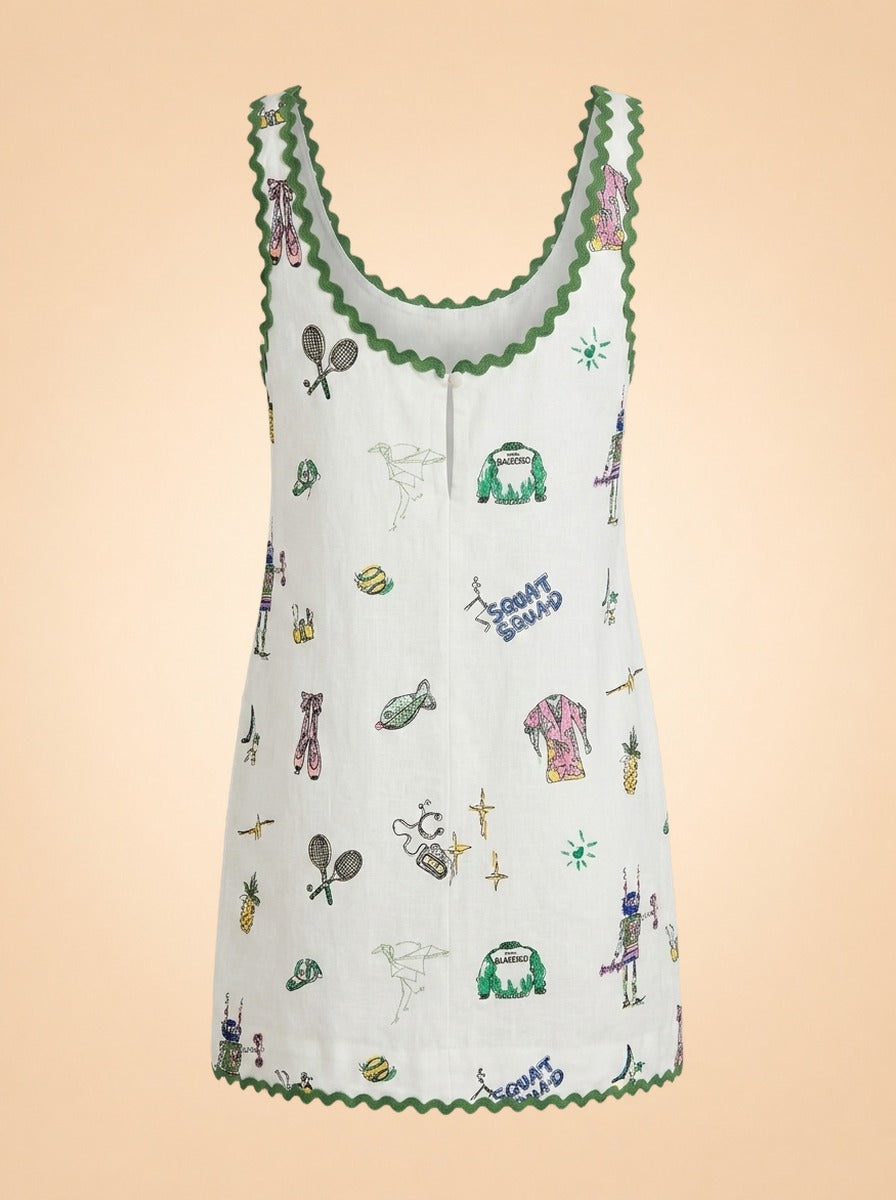 Play Embroidered Mini Dress ghost_back