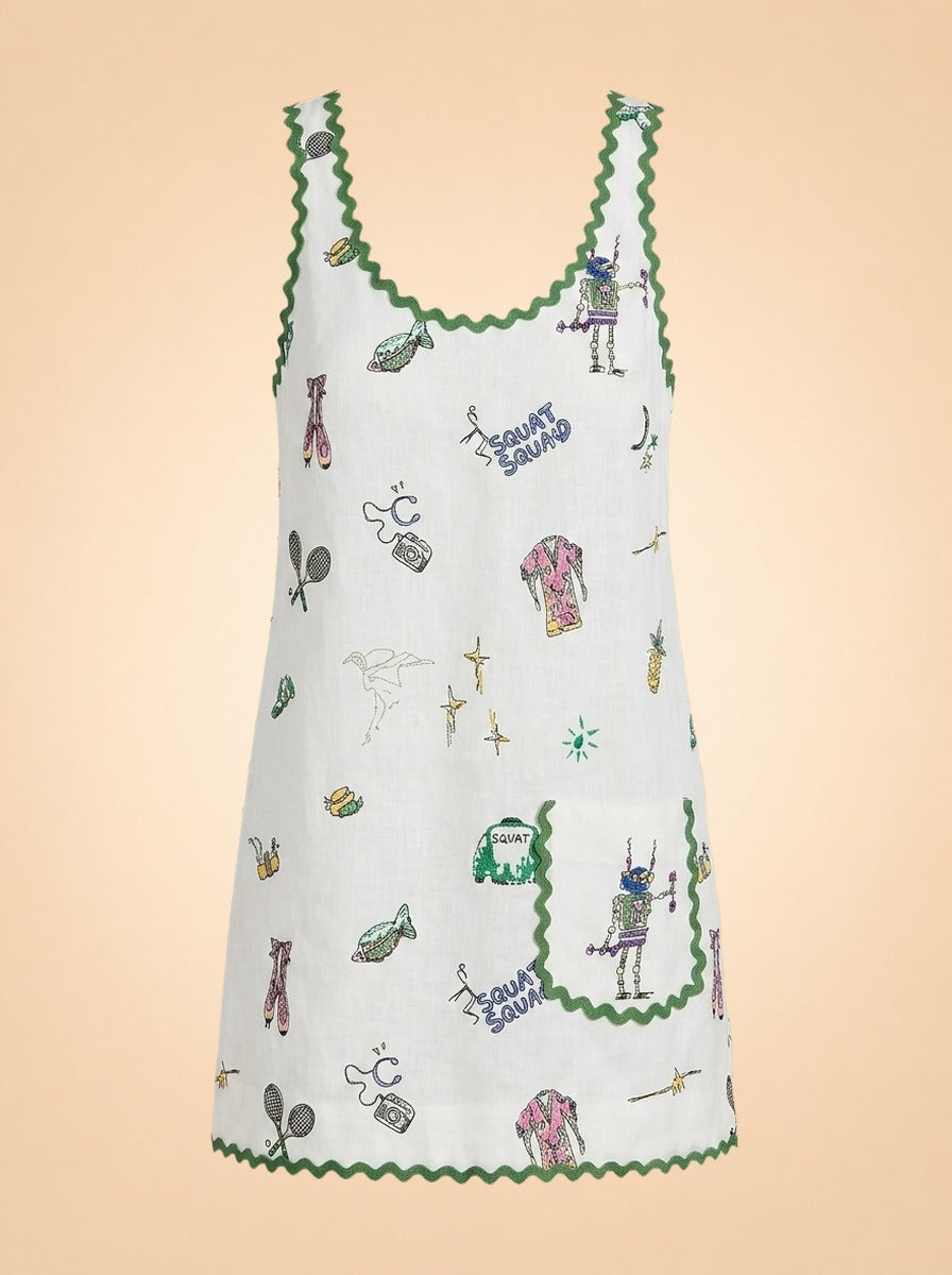 Play Embroidered Mini Dress ghost_front
